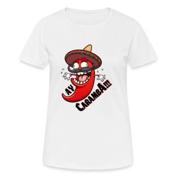 Ay Caramba scharfe Chilli - Frauen T-Shirt atmungsaktiv - Weiß - Vorne - AI Model Female 172 dark (172cm)