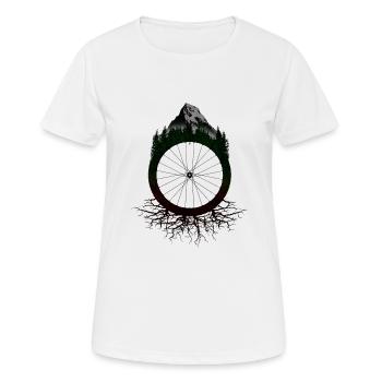 MTB - Frauen T-Shirt atmungsaktiv - Weiß - Vorne - AI Model Female 172 dark (172cm)