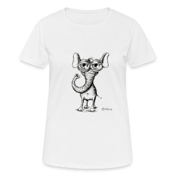 Éléphant - T-shirt respirant Femme - blanc - Devant - AI Model Female 172 dark (172cm)
