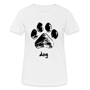 Patte de chien - Chien - T-shirt respirant Femme - blanc - Devant - AI Model Female 172 dark (172cm)