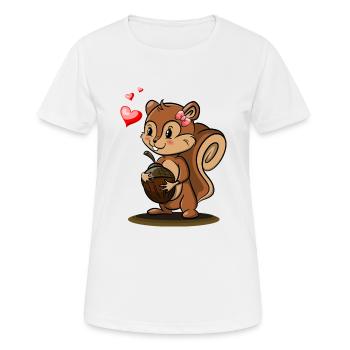 Fille écureuil - T-shirt respirant Femme - blanc - Devant - AI Model Female 172 dark (172cm)
