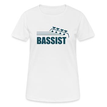 Bassist - T-shirt respirant Femme - blanc - Devant - AI Model Female 172 dark (172cm)