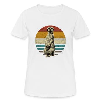 Suricate rétro vintage - T-shirt respirant Femme - blanc - Devant - AI Model Female 172 dark (172cm)
