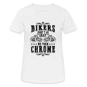 Biker Chrome Motorrad - Frauen T-Shirt atmungsaktiv - Weiß - Vorne - AI Model Female 172 dark (172cm)