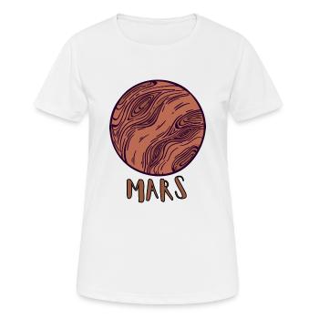 Mars - Frauen T-Shirt atmungsaktiv - Weiß - Vorne - AI Model Female 172 dark (172cm)