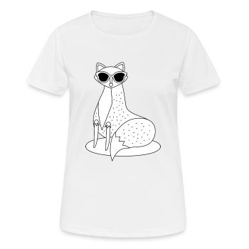 schlichter, cooler Fuchs mit Sonnenbrille - Frauen T-Shirt atmungsaktiv - Weiß - Vorne - AI Model Female 172 dark (172cm)
