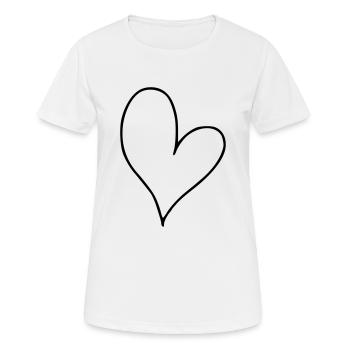 Herz Emoji Skizze - Frauen T-Shirt atmungsaktiv - Weiß - Vorne - AI Model Female 172 dark (172cm)