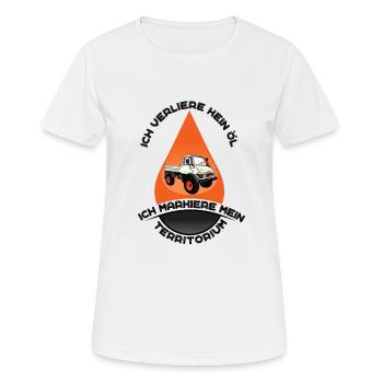 Ich verliere kein Öl - Unimog - Offroad - Frauen T-Shirt atmungsaktiv - Weiß - Vorne - AI Model Female 172 dark (172cm)