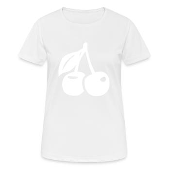 Kirschen symbol - Frauen T-Shirt atmungsaktiv - Weiß - Vorne - AI Model Female 172 dark (172cm)