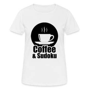 Motif de Sudoku cool pour les fans de logique Jeu de puzzle - T-shirt respirant Femme - blanc - Devant - AI Model Female 172 dark (172cm)
