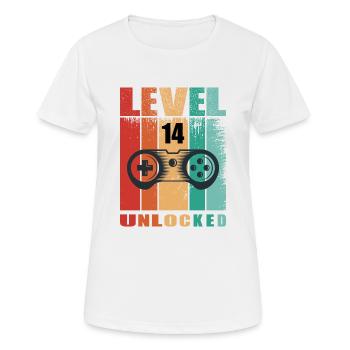 Level unlocked - Geburtstag - Frauen T-Shirt atmungsaktiv - Weiß - Vorne - AI Model Female 172 dark (172cm)