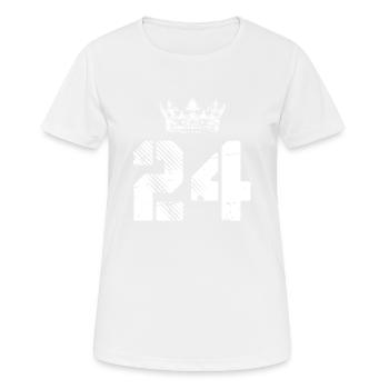 24 Zahl Krone - Frauen T-Shirt atmungsaktiv - Weiß - Vorne - AI Model Female 172 dark (172cm)