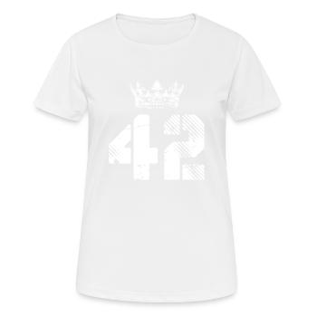 42 Number crown - Women's Breathable T-Shirt - white - Front - AI Model Female 172 dark (172cm)