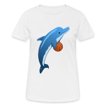 Basketball-Sport-Delphin Delphin - Frauen T-Shirt atmungsaktiv - Weiß - Vorne - AI Model Female 172 dark (172cm)