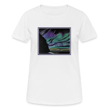 Aurora in the sky turquoise sky - Women's Breathable T-Shirt - white - Front - AI Model Female 172 dark (172cm)