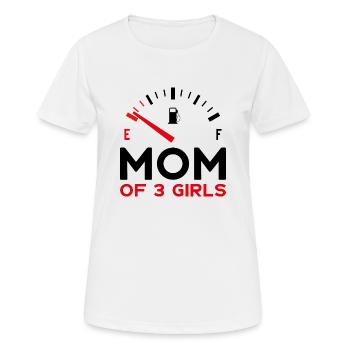 MOM OF 3 GIRLS - Women's Breathable T-Shirt - white - Front - AI Model Female 172 dark (172cm)