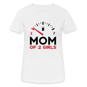 MAMAN DE 2 FILLES - T-shirt respirant Femme - blanc - Devant - AI Model Female 172 dark (172cm)
