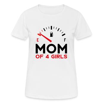 MOM OF 4 GIRLS - Women's Breathable T-Shirt - white - Front - AI Model Female 172 dark (172cm)
