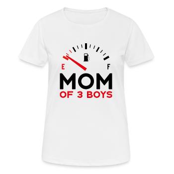 MOM OF 3 BOYS - Women's Breathable T-Shirt - white - Front - AI Model Female 172 dark (172cm)