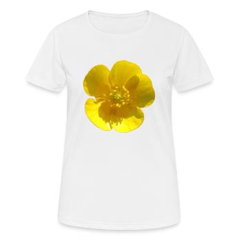 Fleur, Jaune, Fleur Jaune - T-shirt respirant Femme - blanc - Devant - AI Model Female 172 dark (172cm)