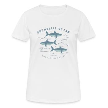 Grenzenloses Meer, erkunden Sie unbekannte Gewässer - Frauen T-Shirt atmungsaktiv - Weiß - Vorne - AI Model Female 172 dark (172cm)