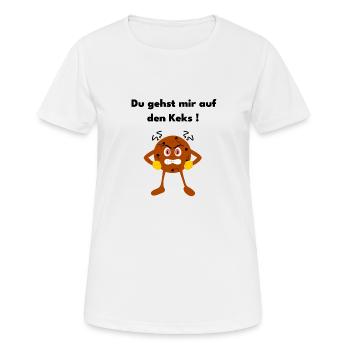 Du gehst mir auf den Keks! - Frauen T-Shirt atmungsaktiv - Weiß - Vorne - AI Model Female 172 dark (172cm)