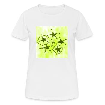 5 ÉTOILES JAUNE SOURIANT - T-shirt respirant Femme - blanc - Devant - AI Model Female 172 dark (172cm)