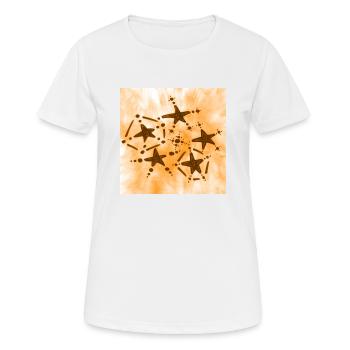 5 ÉTOILES ORANGE SOURIANT - T-shirt respirant Femme - blanc - Devant - AI Model Female 172 dark (172cm)