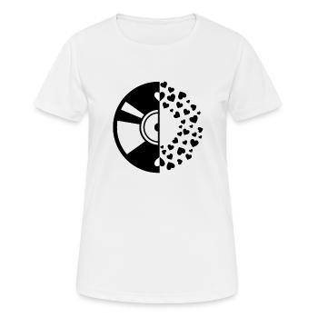 Vinyle Love Heart - T-shirt respirant Femme - blanc - Devant - AI Model Female 172 dark (172cm)