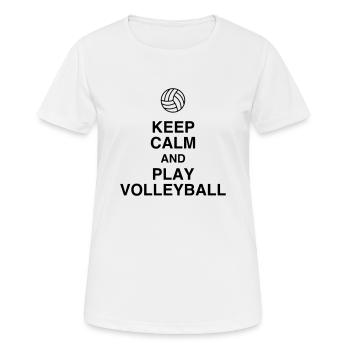 Volleyball - Volley Ball - Volley-Ball - Sport - Frauen T-Shirt atmungsaktiv - Weiß - Vorne - AI Model Female 172 dark (172cm)