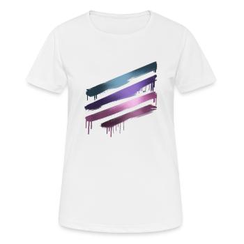 strip,painting,abstract,metallic,graffiti,pink - Women's Breathable T-Shirt - white - Front - AI Model Female 172 dark (172cm)