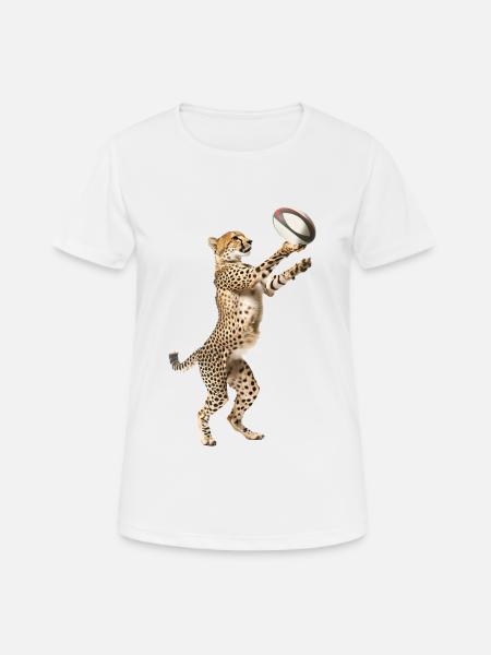 Gepard - Frauen T-Shirt atmungsaktiv - Weiß