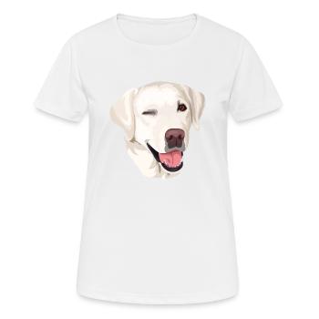 Tête beige labrador - T-shirt respirant Femme - blanc - Devant - AI Model Female 172 dark (172cm)