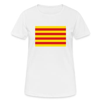 Katalonien Flagge Fahne katalanisch Barcelona - Frauen T-Shirt atmungsaktiv - Weiß - Vorne - AI Model Female 172 dark (172cm)