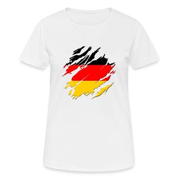 Allemagne Drapeau allemand Drapeau Used Look Patrie - T-shirt respirant Femme - blanc - Devant - AI Model Female 172 dark (172cm)