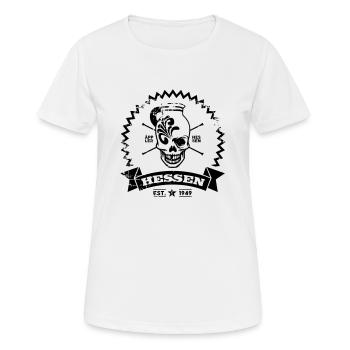 Skull Hessen - Frauen T-Shirt atmungsaktiv - Weiß - Vorne - AI Model Female 172 dark (172cm)