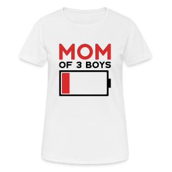 MAMAN DE 3 GARÇONS - T-shirt respirant Femme - blanc - Devant - AI Model Female 172 dark (172cm)