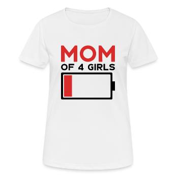 MAMAN DE 4 FILLES - T-shirt respirant Femme - blanc - Devant - AI Model Female 172 dark (172cm)