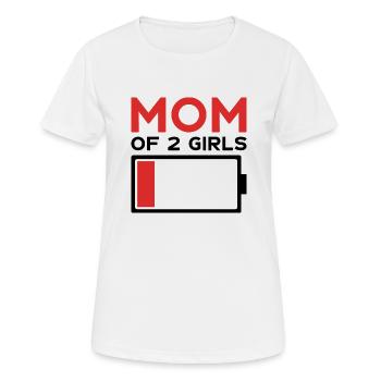 MOM OF 2 GIRLS - Women's Breathable T-Shirt - white - Front - AI Model Female 172 dark (172cm)