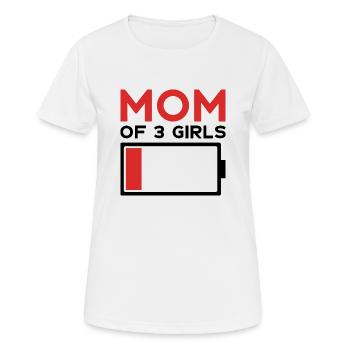 MOM OF 3 GIRLS - Women's Breathable T-Shirt - white - Front - AI Model Female 172 dark (172cm)