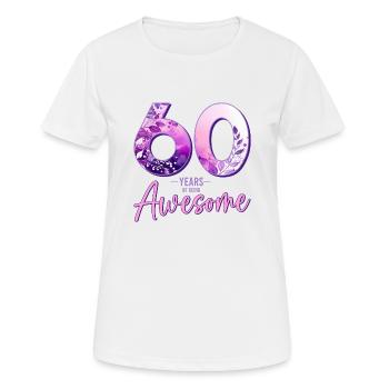 60 ans 60 cadeau d’anniversaire femme - T-shirt respirant Femme - blanc - Devant - AI Model Female 172 dark (172cm)