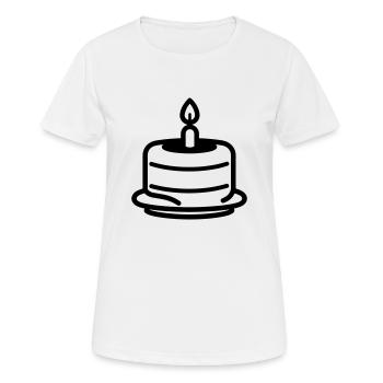 Gâteau d'anniversaire - T-shirt respirant Femme - blanc - Devant - AI Model Female 172 dark (172cm)