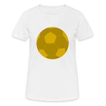 Ballon de foot en or - T-shirt respirant Femme - blanc - Devant - AI Model Female 172 dark (172cm)
