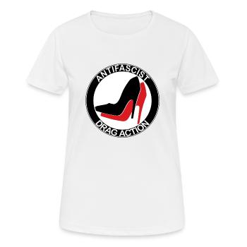 ANTIFASCIST DRAG ACTION - Women's Breathable T-Shirt - white - Front - AI Model Female 172 dark (172cm)
