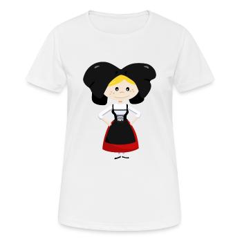 Elsässer Tracht - Frauen T-Shirt atmungsaktiv - Weiß - Vorne - AI Model Female 172 dark (172cm)
