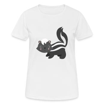 Stinktier - Frauen T-Shirt atmungsaktiv - Weiß - Vorne - AI Model Female 172 dark (172cm)