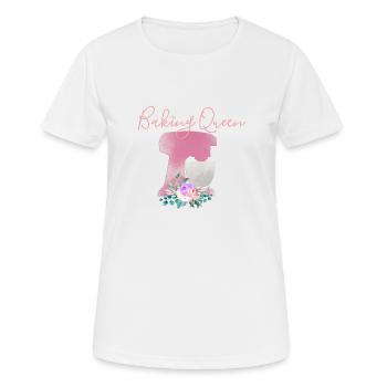 "Baking Queen" personalisierbar - Frauen T-Shirt atmungsaktiv - Weiß - Vorne - AI Model Female 172 dark (172cm)