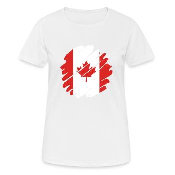 Drapeau du Canada Feuille d’érable Drapeau canadien Canada - T-shirt respirant Femme - blanc - Devant - AI Model Female 172 dark (172cm)