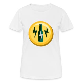 Bouteille d’icône d’énergie d’autocollant de bière - T-shirt respirant Femme - blanc - Devant - AI Model Female 172 dark (172cm)