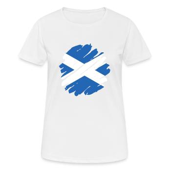 Schottland Flagge Schottische Fahne Alba GB UK - Frauen T-Shirt atmungsaktiv - Weiß - Vorne - AI Model Female 172 dark (172cm)